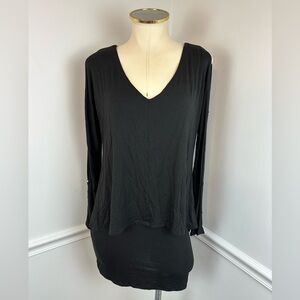 WHITE HOUSE BLACK MARKET Black Double Layer Tunic Top Or Mini Dress NWT | Size S